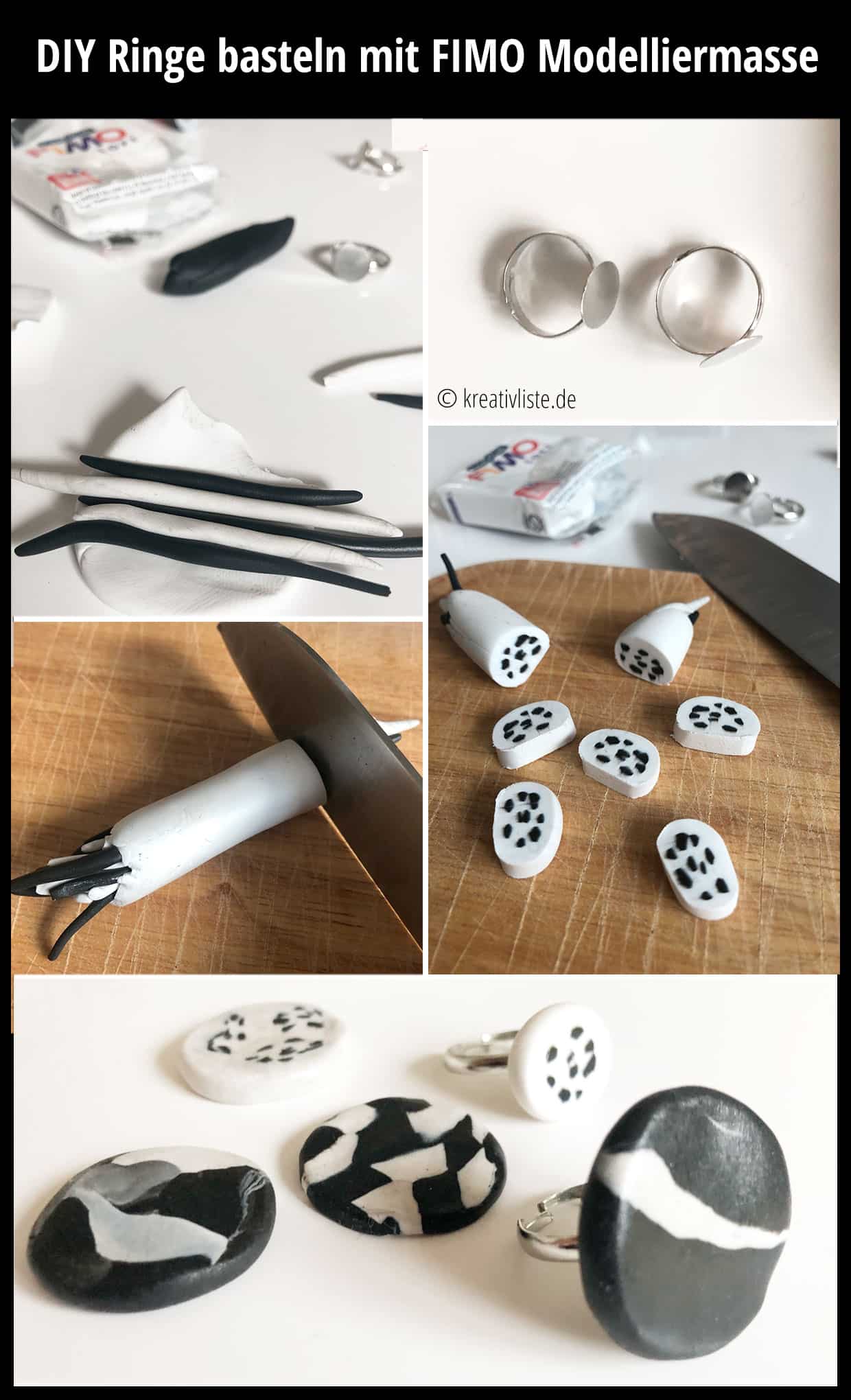 Elegante Ringe basteln aus Fimo