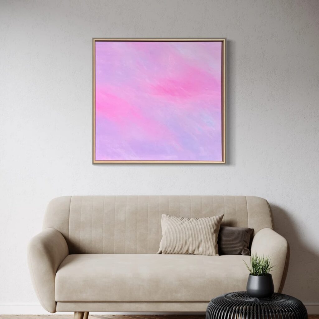 "PINK CLOUDS", 80 x 80 cm